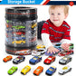 25 Piece Diecast Cars Pack Toy Playset in Storage Carrying Tub - 1:64 Scale Metal Alloy Die-cast Vehicles Collection for Kids