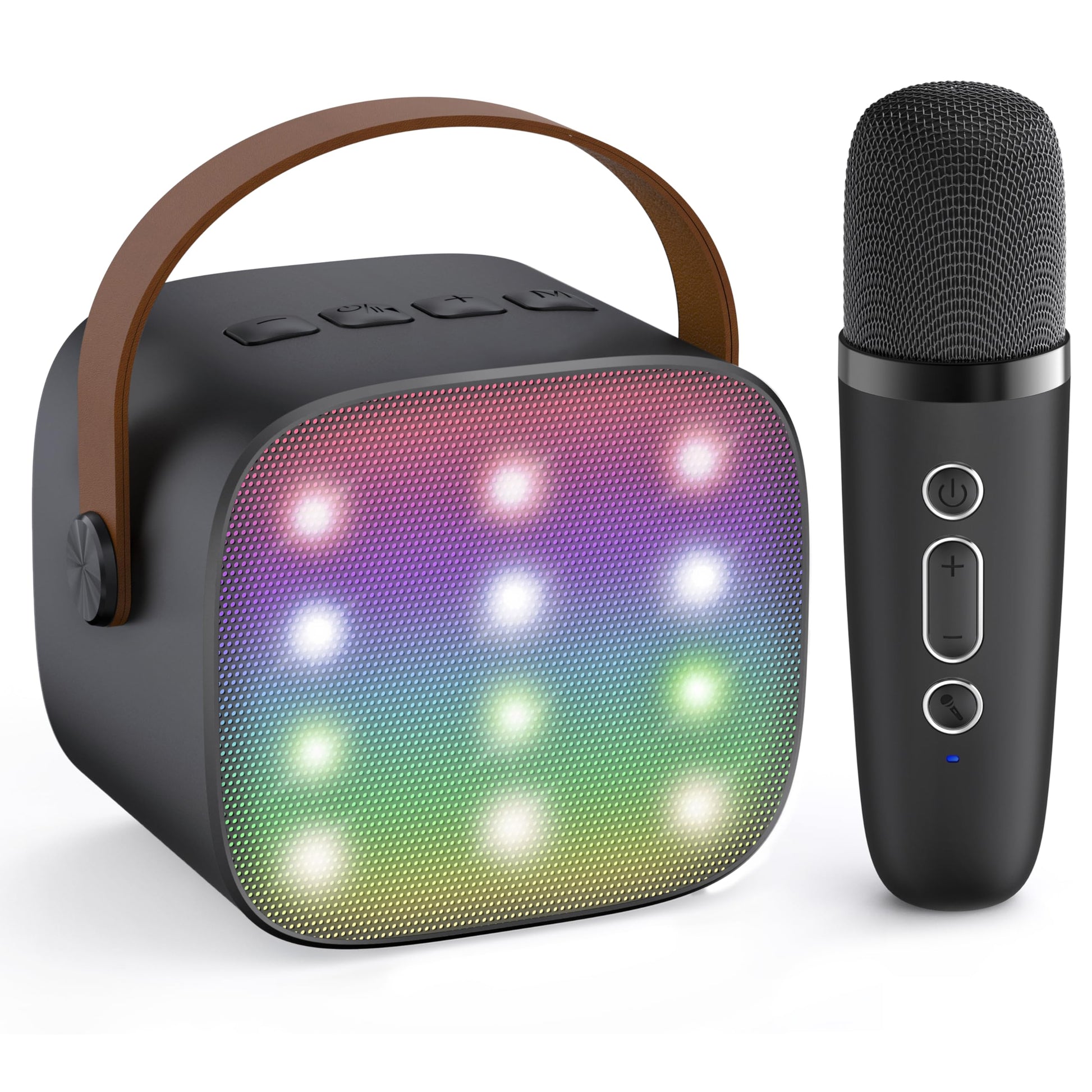 Yll Mini Karaoke Machine For Kids, Portable Bluetooth Speaker With Wireless Microphone, Easter Birthday Toys Gifts For Boys 3 4 5 6 7 8 9 10 11 12 + Years Old Party Family School Home (Black 1 Mic)
