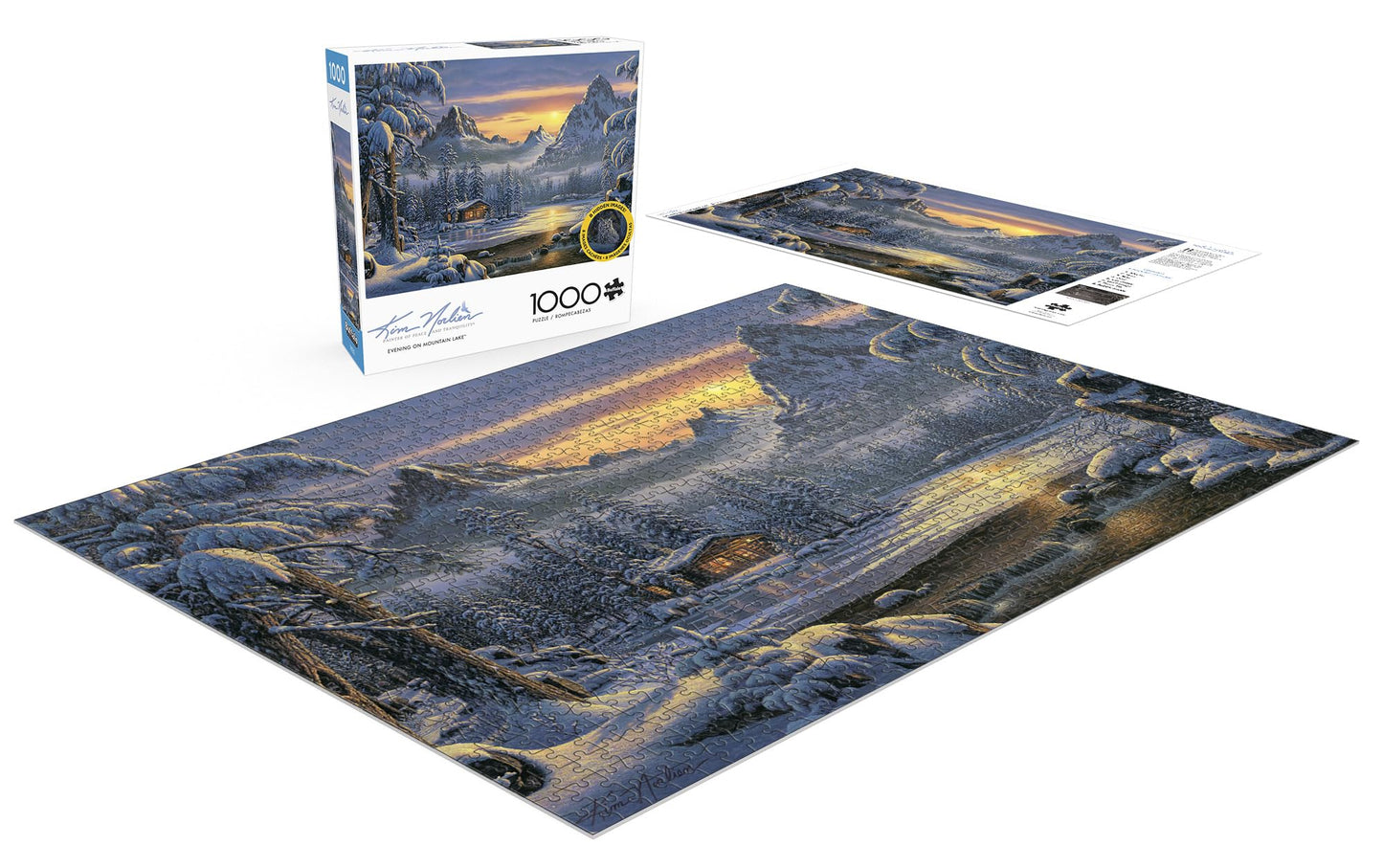 Buffalo Games 1000 Piece Jigsaw Puzzle - Evening On Mountain Lake, Multicolor, Precision-Cut, 26.75 x 19.75 inches, Model 13908