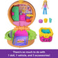 Polly Pocket Micro Dolls & Compacts With Toy Cars, Food Theme Vehicle Collection, Tiny Take Out Reveal Assortment With Surprises