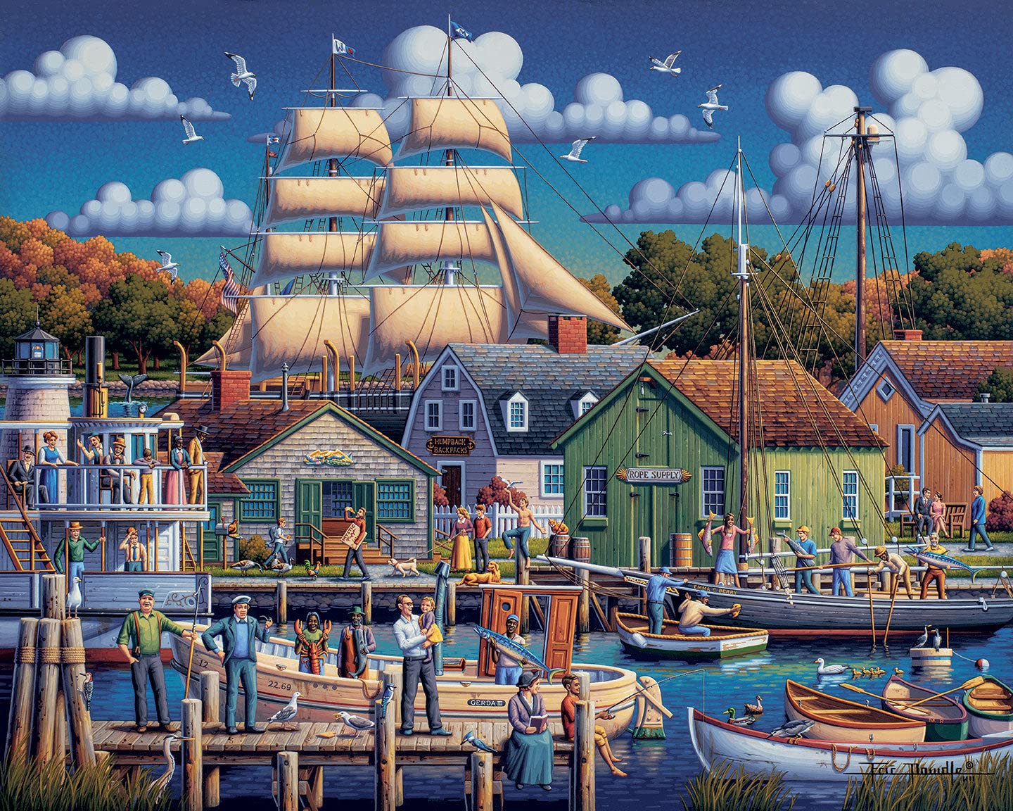 Dowdle Jigsaw Puzzle - Mystic Seaport - 1000 Piece
