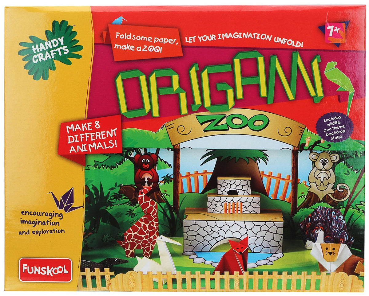 Funskool  Handycrafts Origami Zoo,Animal Theme Paper Craft For Kids 7 Years Above,Multicolor