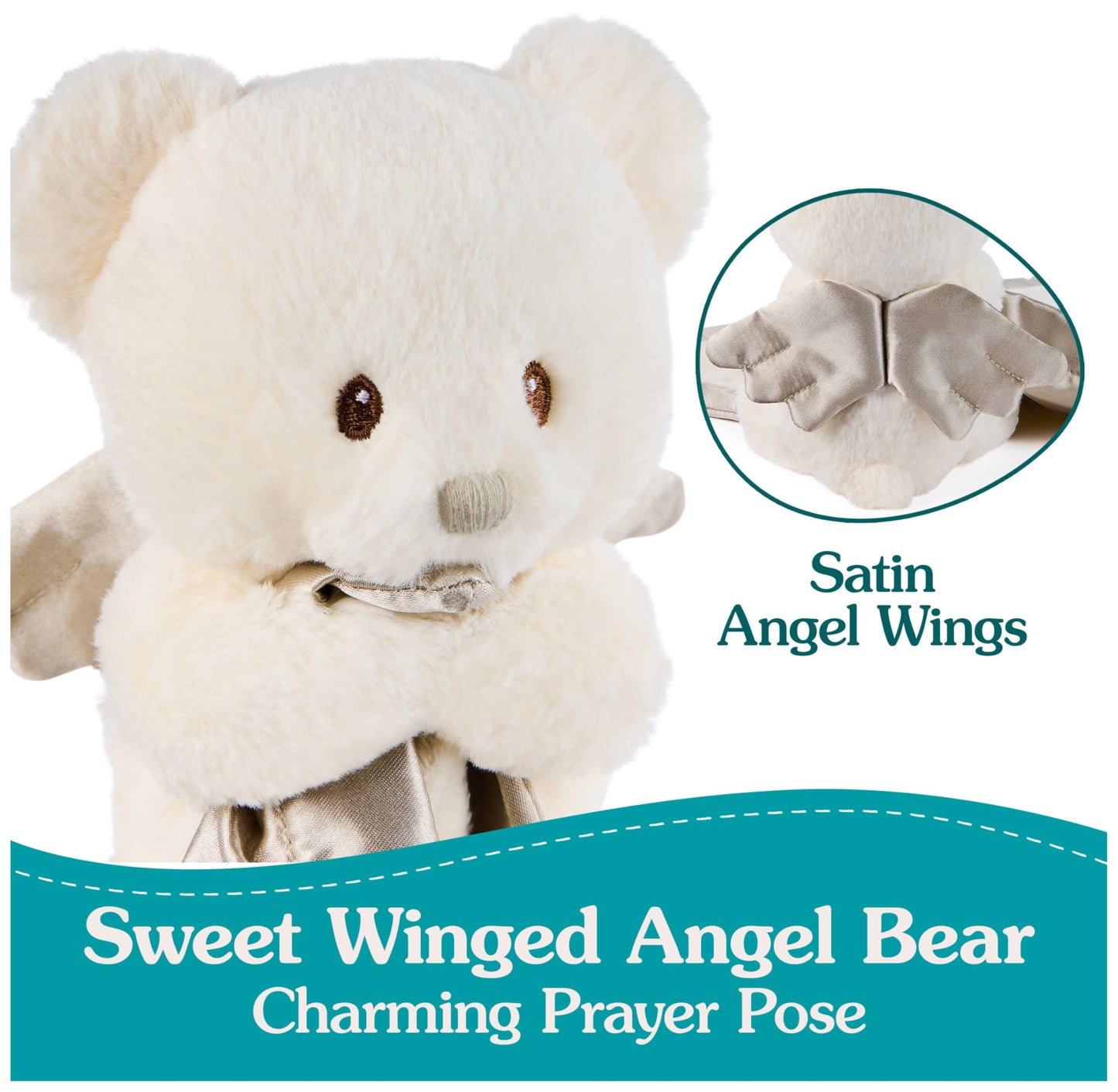 GUND Baby Angel Bear Lovey, Spiritual Teddy Bear Lovey Made from Recycled Materials, Plush Lovey Blanket for Babies and Newborns