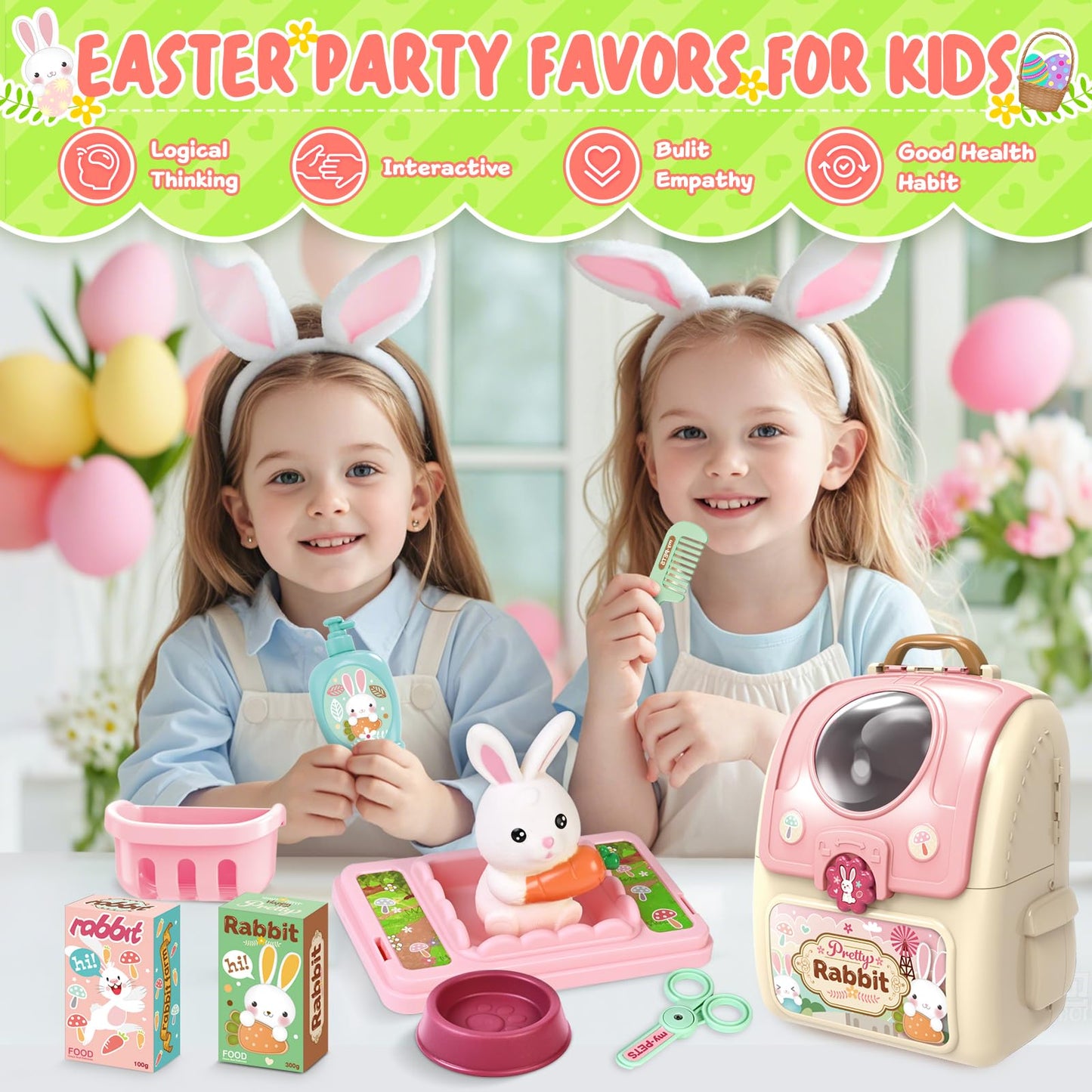 Shemira Girl Toys Gifts for 2 3 4 5 6 Years Old, Toddler Girl Toys, Bunny Toys for Kids, Easters' Gifts for Girls, Pet Care Pret