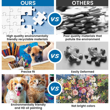 300 Piece Puzzle For Adults Jigsaw Puzzles Dog Puzzles 300 Pieces For Adult Kids Ages 8-10 10-12 Recycled Cardboard Adult Puzzles Game Birthday Gift Family Challenging Game 20.5X15In