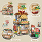 Street View Noodle Shop Mini Building Blocks, Moc Creative Building Toys Model Set For Girls 7-9 Years Old, 870 Pcs Simulation A