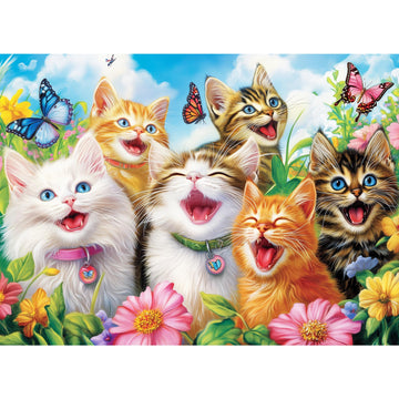 500 Piece Puzzles For Adults, Laughing Cats Large Piece Jigsaw Puzzle For Adults Kids Seniors,Recycled Cardboard Puzzle 500 Piec