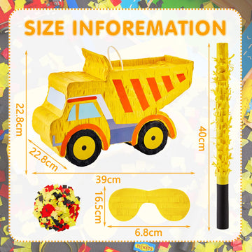 Lewtemi Piñata Party Decorations With Stick Blindfold And Confetti For Party Decorations Centerpiece, Photo Prop, Birthday, Funny Anniversary(Truck)