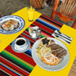Remagr 6 Pcs Mexican Fiesta Tablecloth 54 x 108 Table Runner Plastic Fiesta Striped Table Cover for Taco Night Festive Mexican