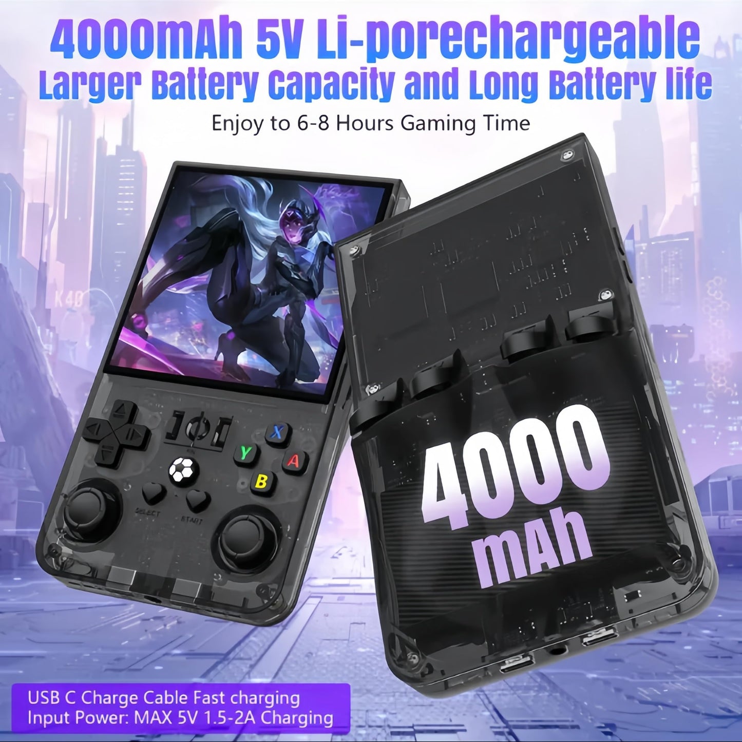 Vinego R36Max Retro Handheld Game Console, 4.0 Inch Ips Screen, More Than 20 Emulator And 18000+ Games, Portable Hand Held Open