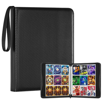 MAYGIBYE Card Binder 9 Pocket enhanced Zip Trading Card Binder 900 Double Sided Pocket PU Collection Binder Collector Album Card Folder for MTG  TCG  Sports Cards (Twill  9 Pocket)
