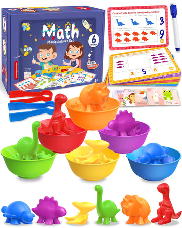 Yetonamr Counting Dinosaurs Montessori Toys For 3 4 5 Years Old Boys Girls, Math Manipulatives Preschool Learning Activities Gifts Sensory Toys Stocking Stuffers For Toddler Ages 2-4, 3-5, 4-8