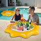 Pool Wave 2-Pack Inflatable Serving Bars Cooler, Food Drink Ice Buffet Salad Serving Tray, Floating Pool Card Table Game Water T