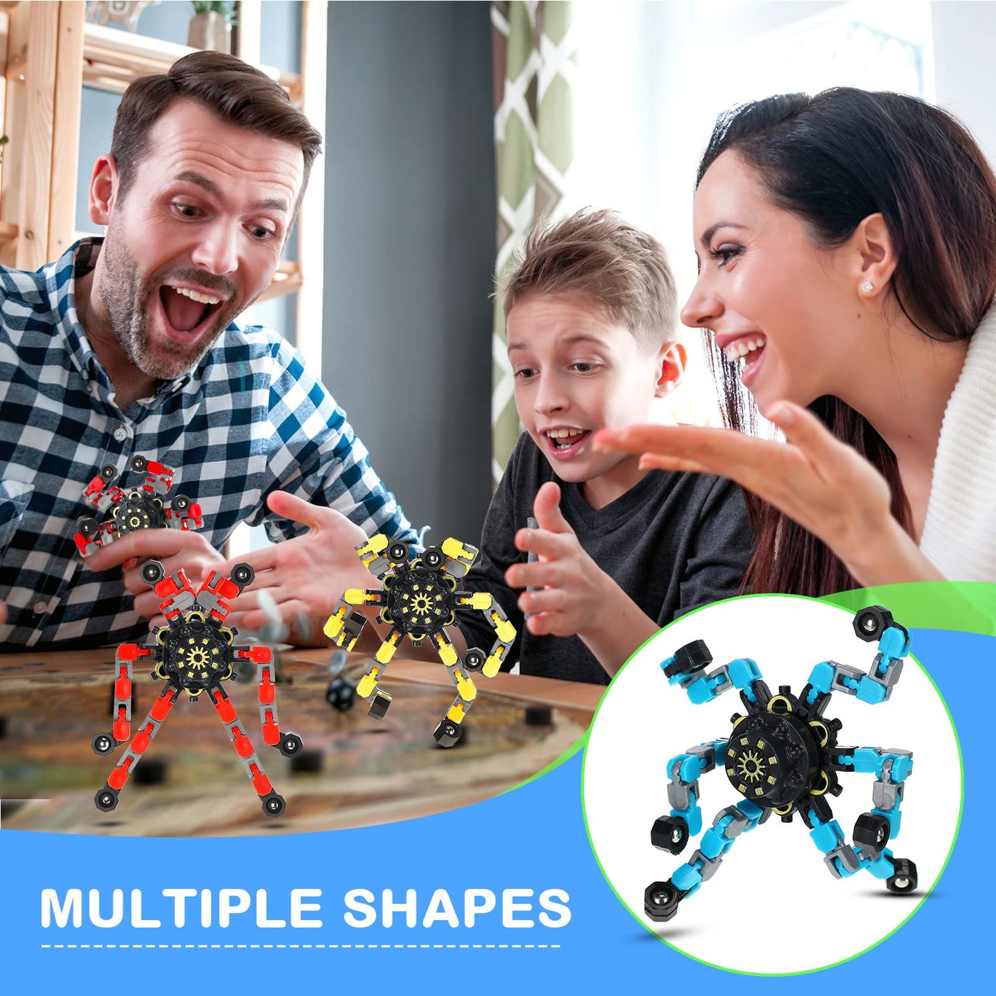Charniol 20 Pcs Transformable Chain Robot Finger Spinner Robot Deformed Mechanical Spiral Twister Fingertip Spinners Spiral Twister Fingertip Decompression For Adults Teens