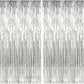 PRVV Pack of 2, 3 x 6 feet Each Silver Foil Fringe Tinsel Metallic Backdrop Curtains for Birthday Decoration Wedding Engagement 