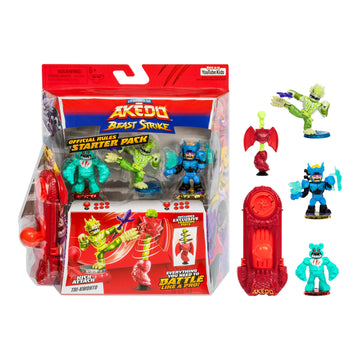 Legends Of Akedo Beast Strike Starter Pack | 3 Akedo Warriors | 1 Legendary Warrior, 1 Beast Striker And 1 Ultra Rare Warrior | With Training Practice Piece And Exclusive Joystick Controller