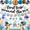First Trip Around The Sun Birthday Party Decoration Pack, 1St Baby Shower Birthday Party Supplies Include Banner, Star Garland,