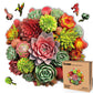 LEOGOR Wood Puzzles mature-themed Jigsaw - Exquisite Wooden Succulent Plant Puzzle  Unique Animal-Shaped and Flowers-Inspired Creative Colorful Spectrum Mosaic  200 Pieces  Medium 12'' x 11.7''