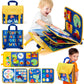 Hahaland Toddler Toys Busy Board 1-4, Montessori Toys For Ages 2-4, Boy Birthday Gift 18 In 1 Preschool Learning Activities With 12 Life Skills-Numbers,String Beads,Shapes,Colors,Puzzles,Alphabet