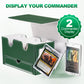 UAONO Card Deck Box for MTG, Double Card Storage Box with 2 Commander Display & 1 Dice Tray, Fits 200+ Double Sleeved Cards, Org