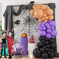House Of Party Halloween Balloon Arch Kit - 18/12/10/5 Inch Black Purple Orange And Teal Balloons With Large Gravestone Foil Bal