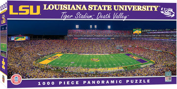 Masterpieces - 1000 Piece Jigsaw Puzzle, Ncaa Lsu Tigers, Panoramic Football Stadium View, Fun For Adults And Family, 13 X39