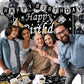 Silver And Black Birthday Decorations For Men Women Boys Girls 80 Pcs White Black And Silver Party Decorations Happy Birthday Backdrop Banner Confetti Star White Silver Black Balloon Arch Tablecloth