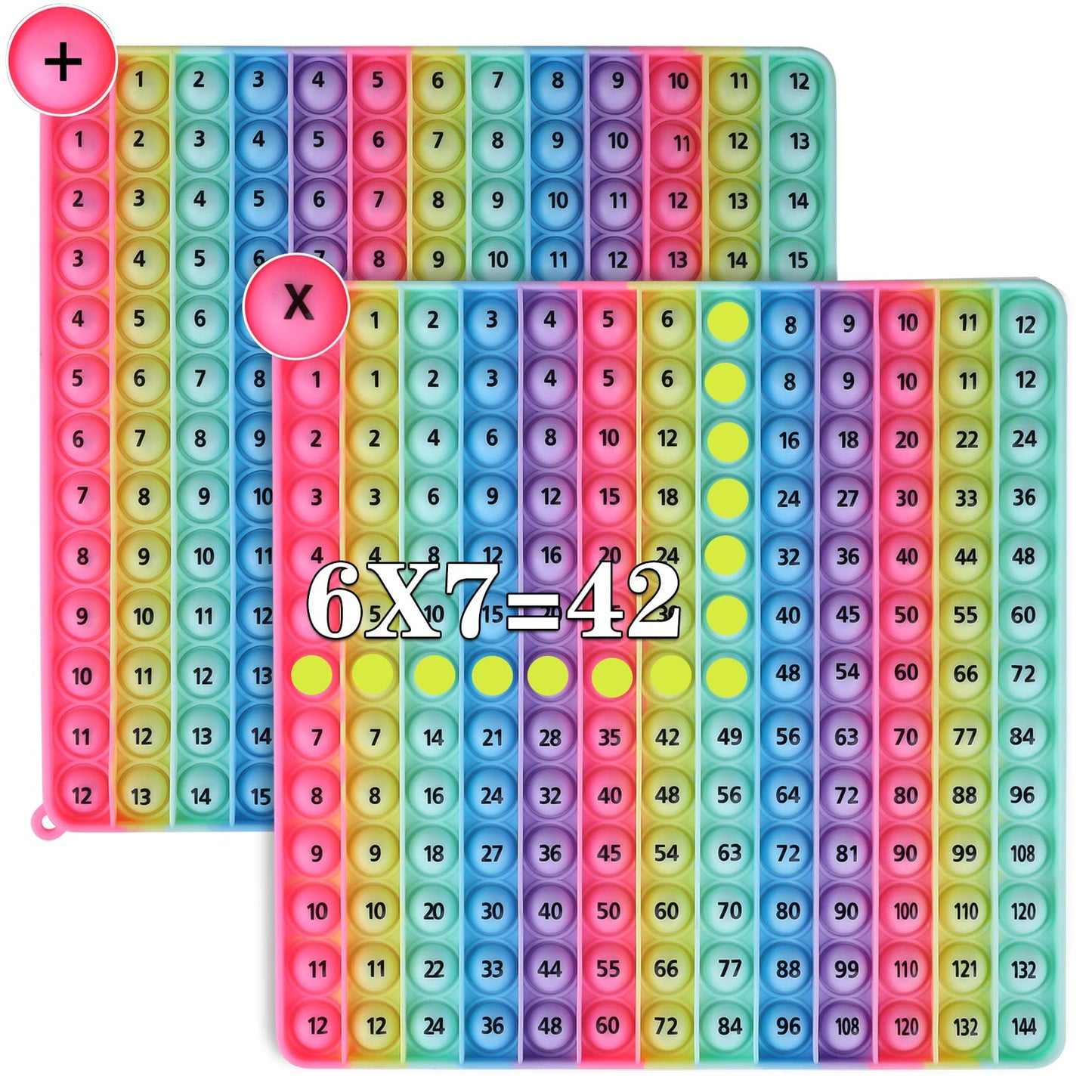 Ak-Ship Doubled Side Macaron Multiplication Game And Addition Numbers Pop Fidget Math Toys, Create Various Math Operations, Stress Relief Fidget Learning Game Fidget Math Toys (1 Piece)