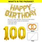 SHUNTAI 100th Birthday Decorations - Gold Jumbo 100 Foil Mylar Balloons & Happy Birthday Banner for 100 Years Old Theme Party Supplies