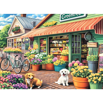 Jigsaw Puzzles for mature-themeds 500 Pieces  Puppy Flower Shop Puzzles 500 Pieces  Challenging Yet Relaxing Jigsaw Puzzle Game for mature-themeds  Glossy Sturdy Vibrant Puzzle Great Gift for Family Friends