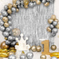TOTAFAM 2 Pack Fringe Curtains Backdrops, Foil Fringe Curtains, Door Streamers for Birthday Wedding Bridal Shower Holiday Gradua