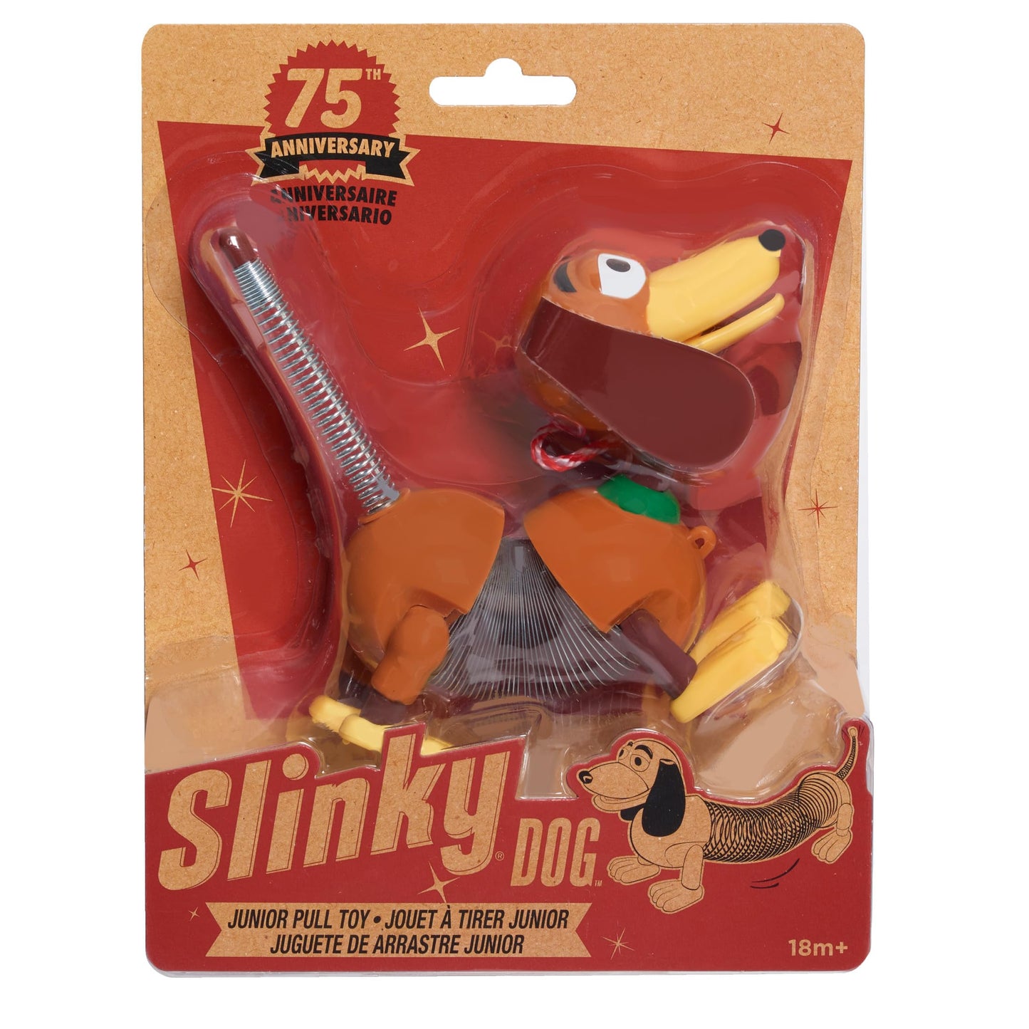 Retro 4.35-Inch Slinky Dog Jr, The Original Classic Walking Spring Toy, Vintage, Fidget Toy, Kids Toys For Ages 18 Month By Just