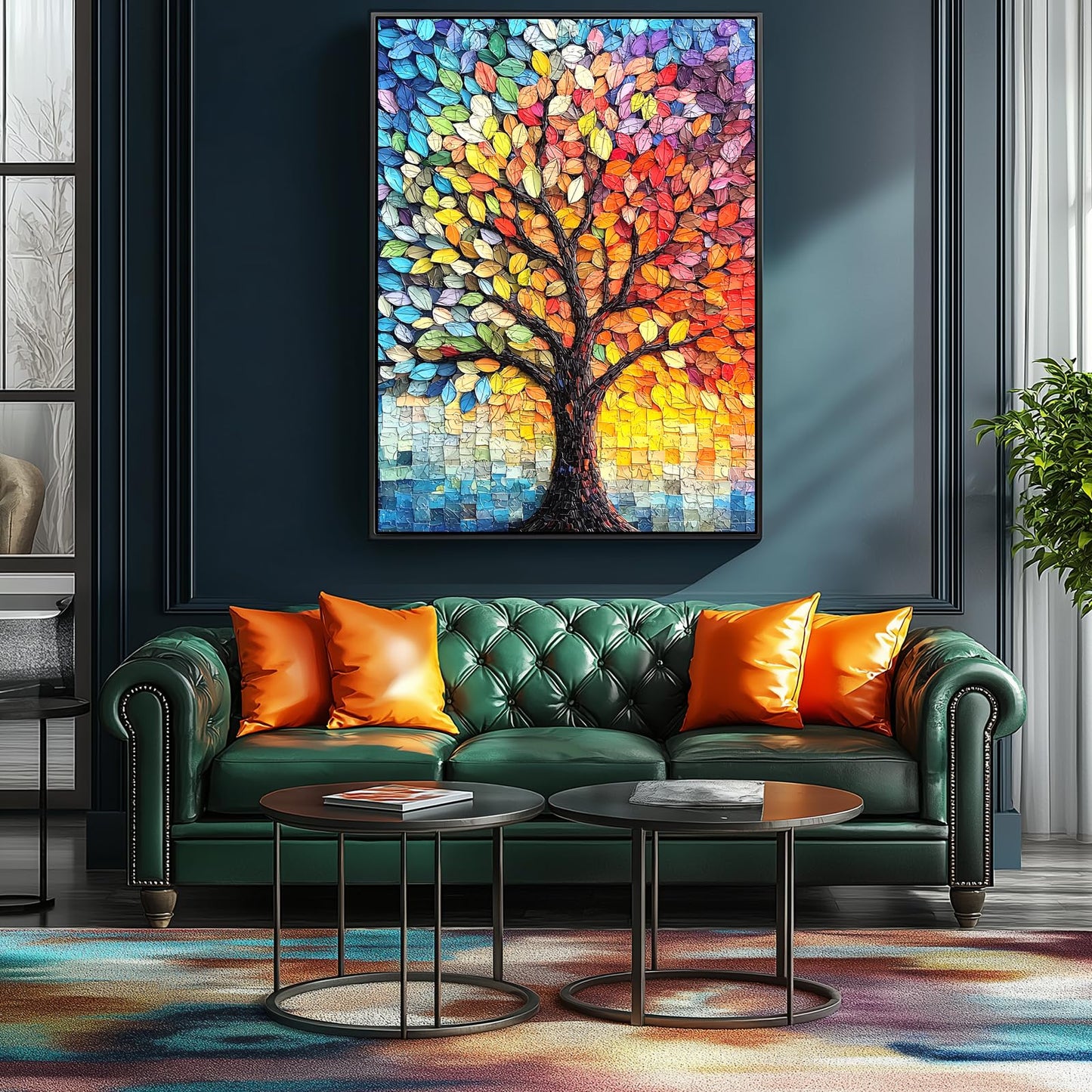 Blueforest Puzzles For Adults 1000 Pieces Tree Of Life Colorful Mosaic Jigsaw Puzzle 1000 Piece, Impossible Hard Difficult Chall