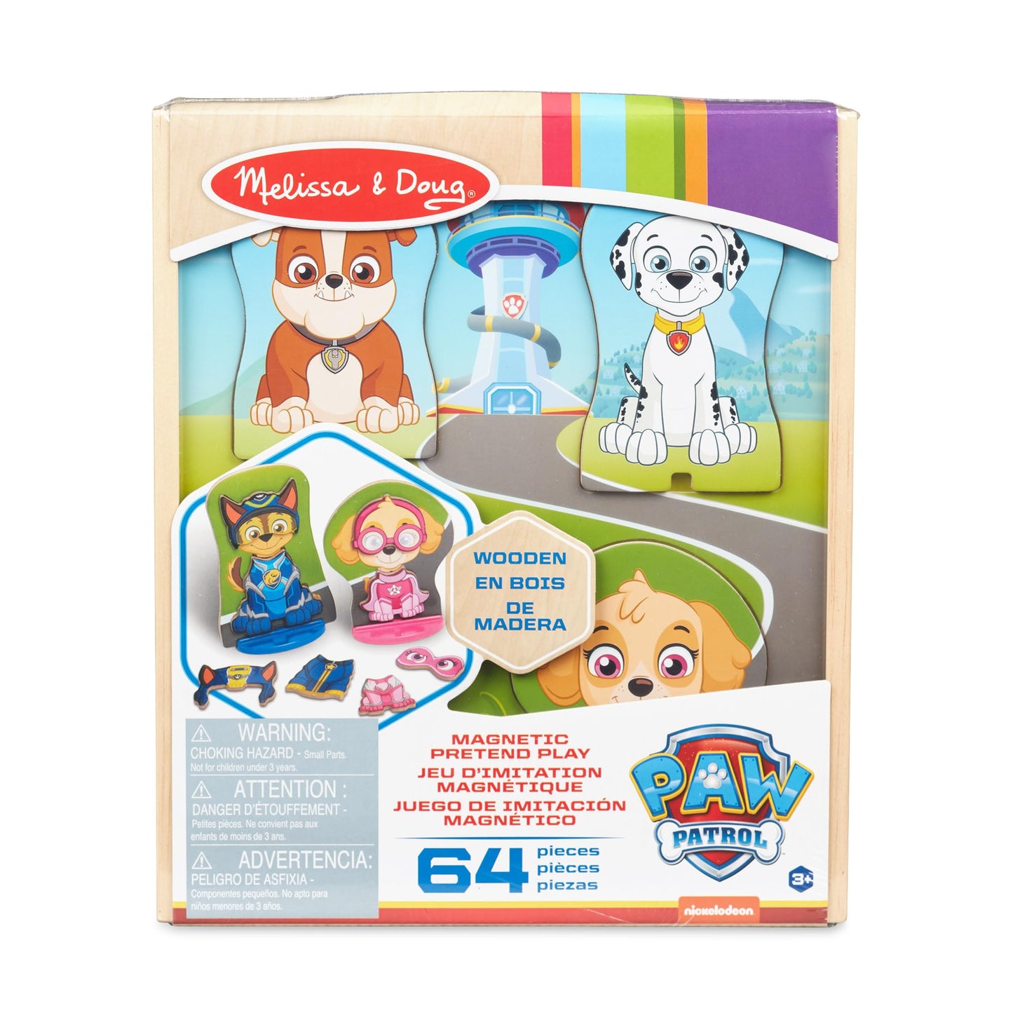 Melissa & Doug Wooden Magnetic Pretend Play Set - PAW Patrol, 64 Pieces, Multi Color, Small