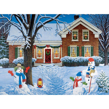 Bits And Pieces - Value Set Of Three (3) 300 Piece Jigsaw Puzzles For Adults - Each Puzzle Measures 18' X 24' - 300 Pc The Greeters, Homecoming, Winter Christmas Puzzle Jigsaws By Artist John Sloane