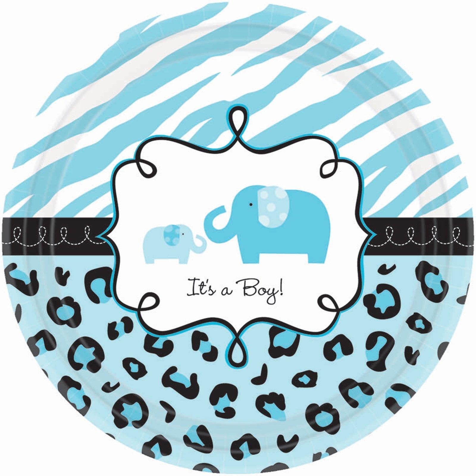 Blue Its a Boy Sweet Safari Plates