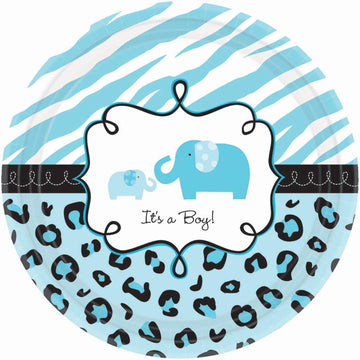 Blue Its a Boy Sweet Safari Plates