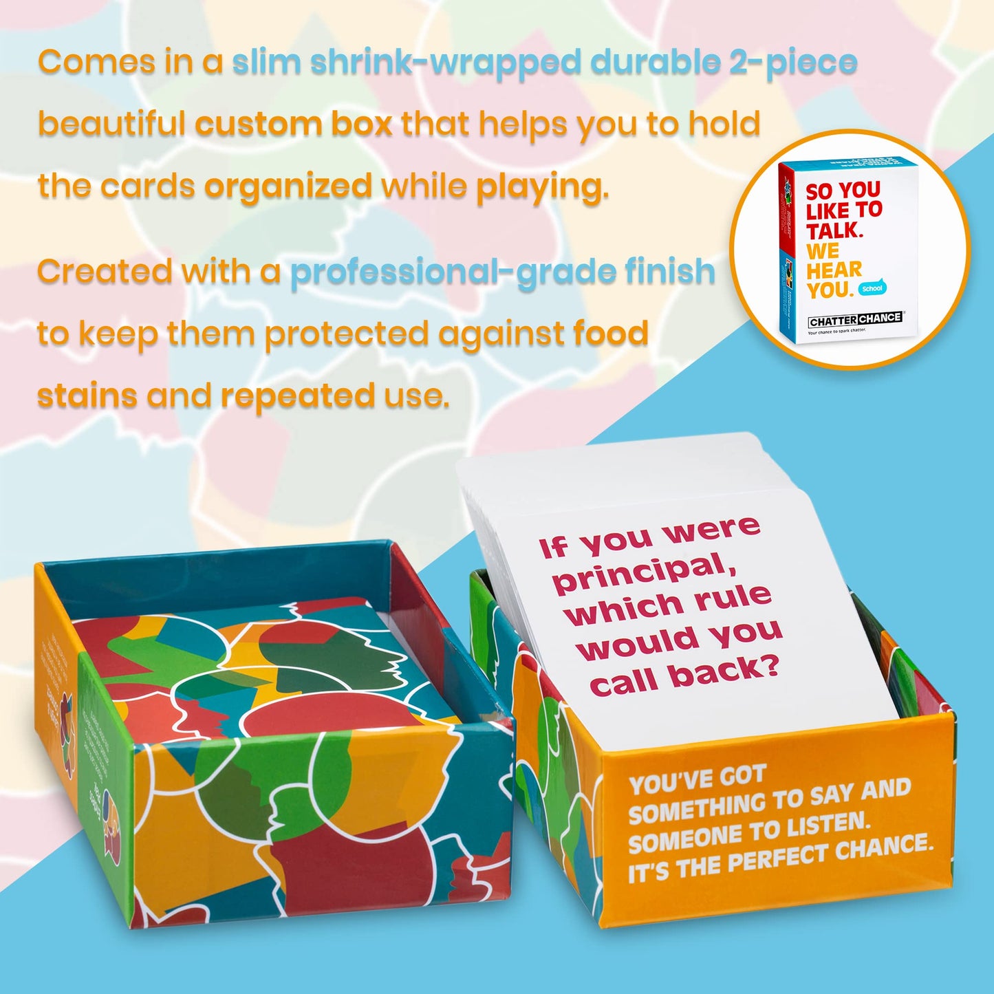 Chatterchance School: Conversation Card Games - Learning Educational Fun Game For Kids Teens Teacher Classroom For Elementary &