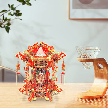 Piececool 3D Puzzles For Adults, Palace Lantern Diy 3D Metal Models Kit,Chinese Traditional Culture 3D Models Puzzle Fidget Toys Hobbies For Men, Great Christmas Birthday Gifts-257 Pcs