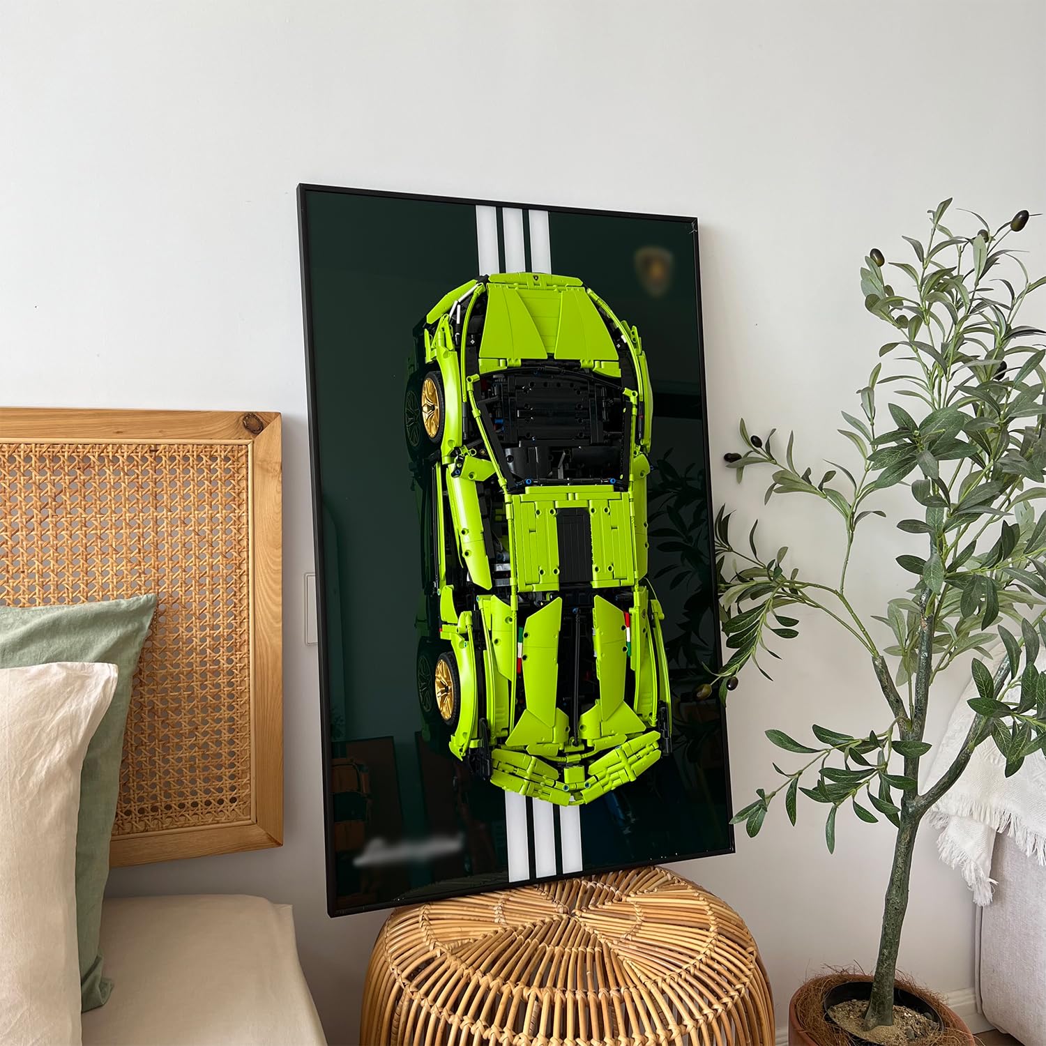 iLuane Display Wallboard for Lego Technic 42115 Lamborghini  mature-themed Collectibles Car Wall Mount for Building Blocks  Great for Lego Lovers (No car Included)