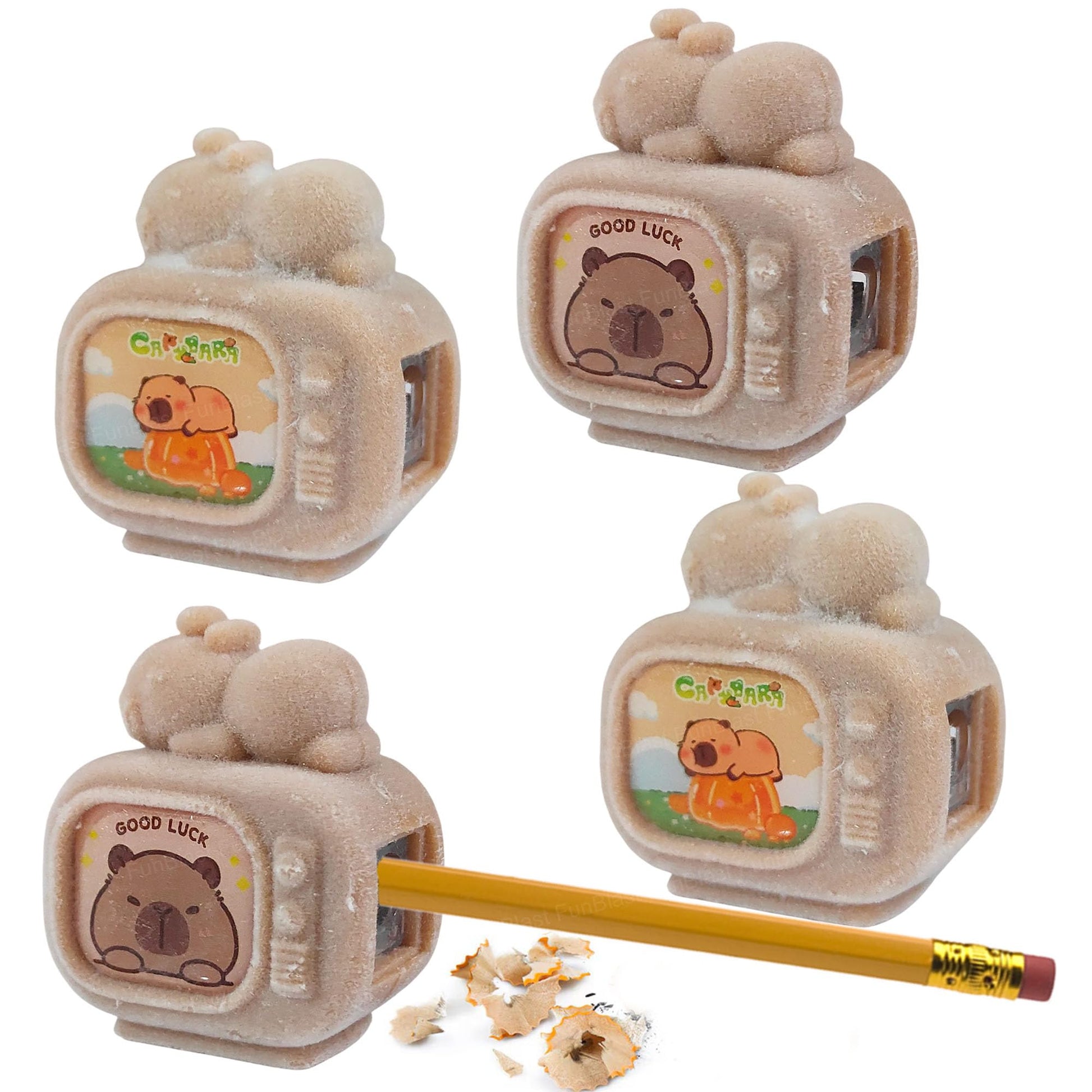 Funblast Capybara Telivision Pencil Sharpener For Kids - Set Of 4 Pcs Sharpener For Kid, Stationery Items Aesthetic, Stylish Sha