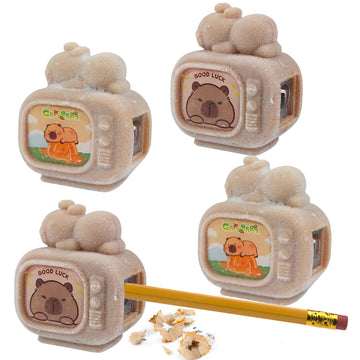 Funblast Capybara Telivision Pencil Sharpener For Kids - Set Of 4 Pcs Sharpener For Kid, Stationery Items Aesthetic, Stylish Sha