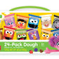 Sesame Street 24-Pack of Dough With Carrying Handle, Includes 24 cans of 2oz Dough in 12 popular colors, Gift for Kids
