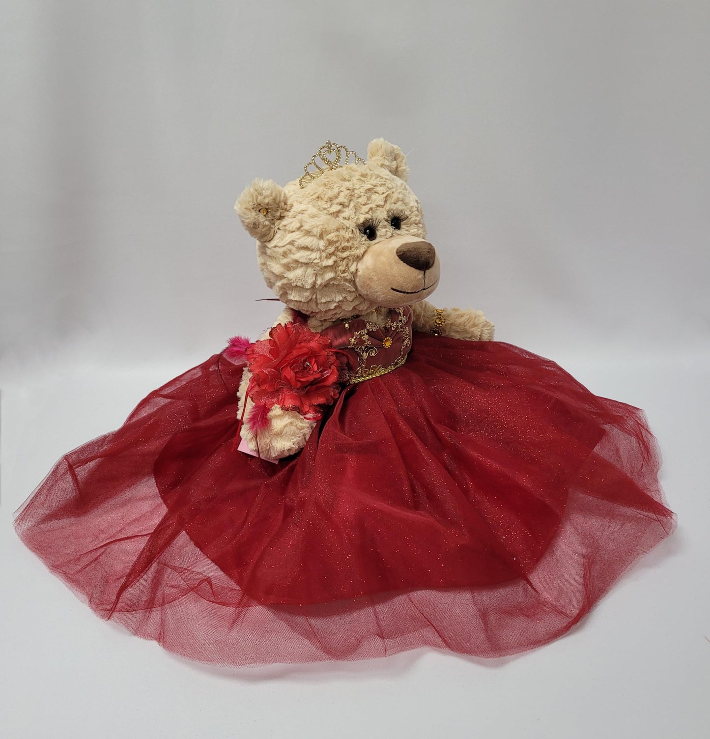 KINNEX COLLECTIONS SINCE 1997 20'' Quince Anos Quinceanera Last Doll Teddy Bear with Dress (Centerpiece) ~ ARC16832-7 (Burgundy)