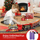 Pupu Pig Train Set, Christmas Train Toys For Kids Gifts, Electric Train With 3 Way Smoke Locomotive, Lights & Sound, Large Class