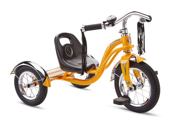 Schwinn Roadster Bike for Toddler, Kids Classic Tricycle, Low Positioned Steel Trike Frame with Bell and Handlebar Tassels, Rear