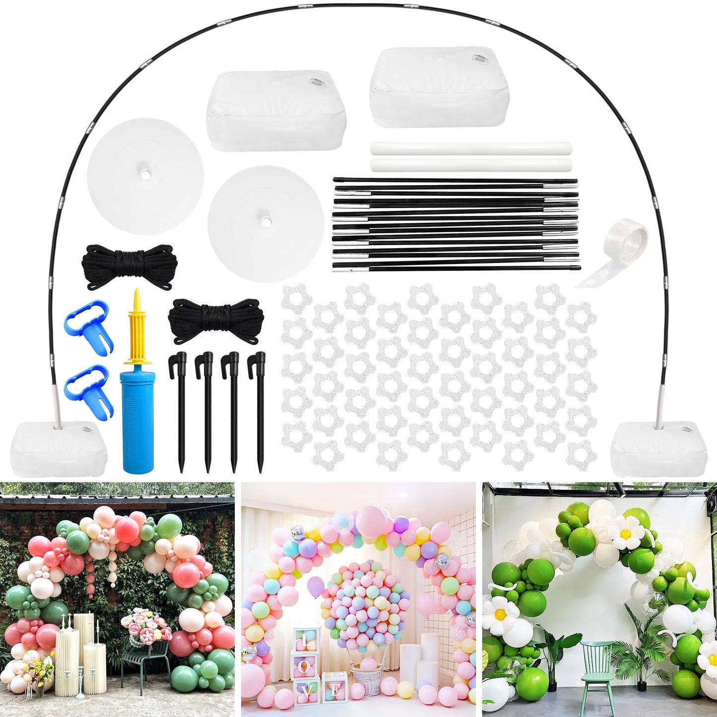 Bhucutu Balloon Arch Kit Adjustable Balloon Arch Stand With Base 10 Feet Wide And 9 Feet Tall Balloon Arch Frame For Birthday Ba