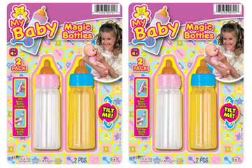 Ja-Ru Magic Baby Doll Bottles (2 Packs Of 2 Bottles) Milk Bottle And Juice Bottle, Baby Doll Accessories. Set With 2 Bottles. 701-2
