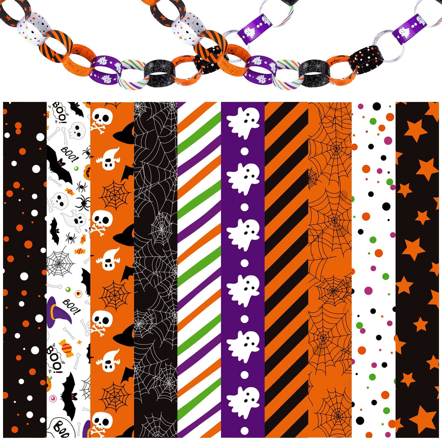 ASTARON 600 Links Halloween Paper Chains Halloween Paper Craft Kit for Spooky Party Decorations