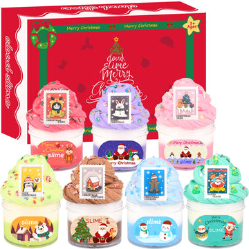 7 Pack Christmas Cloud Slime, Christmas Stocking Stuffers For Kids, Christmas Party Gifts, New Year'S Gifts For Boys And Girls,